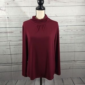 Susan Graver Burgundy Long Sleeve Turtleneck